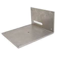 A metal L-shaped bracket with pre-drilled holes for mounting.