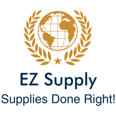 EZ Supply logo with a golden globe and laurels.